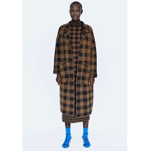 Zara Brown & Black Checkered Dress